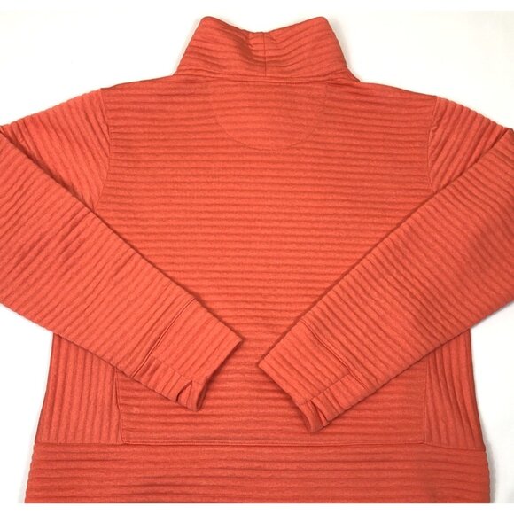 LL Bean Womens Airlight Funnelneck Ribbed Orange Pullover Size Medium 519210 - Picture 9 of 10